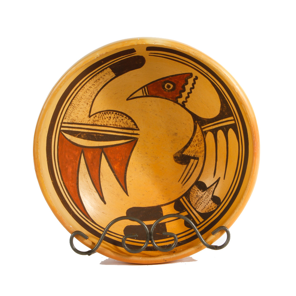 Hand Thrown Stoneware Native American Style Bowl