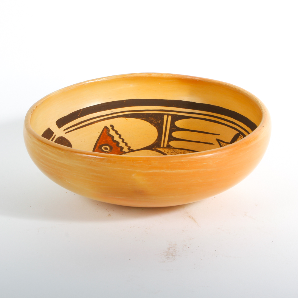 Hand Thrown Stoneware Native American Style Bowl