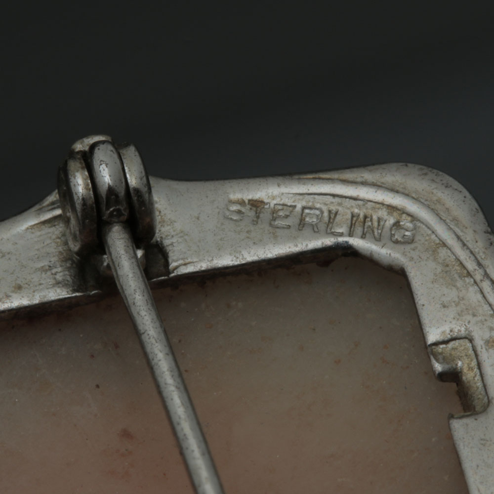 Assortment of Sterling Silver Jewelry Including Shell Cameo Brooches