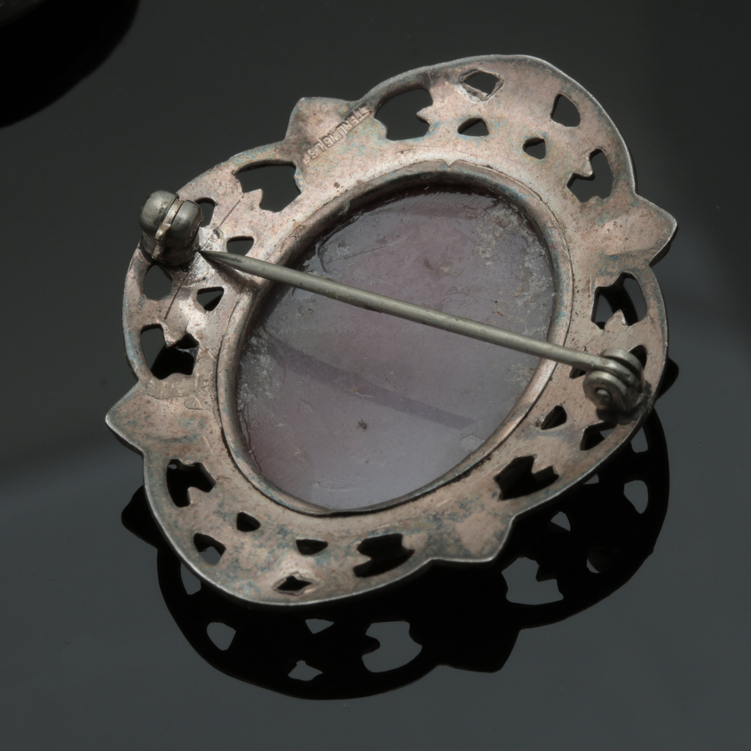 Assortment of Sterling Silver Jewelry Including Shell Cameo Brooches