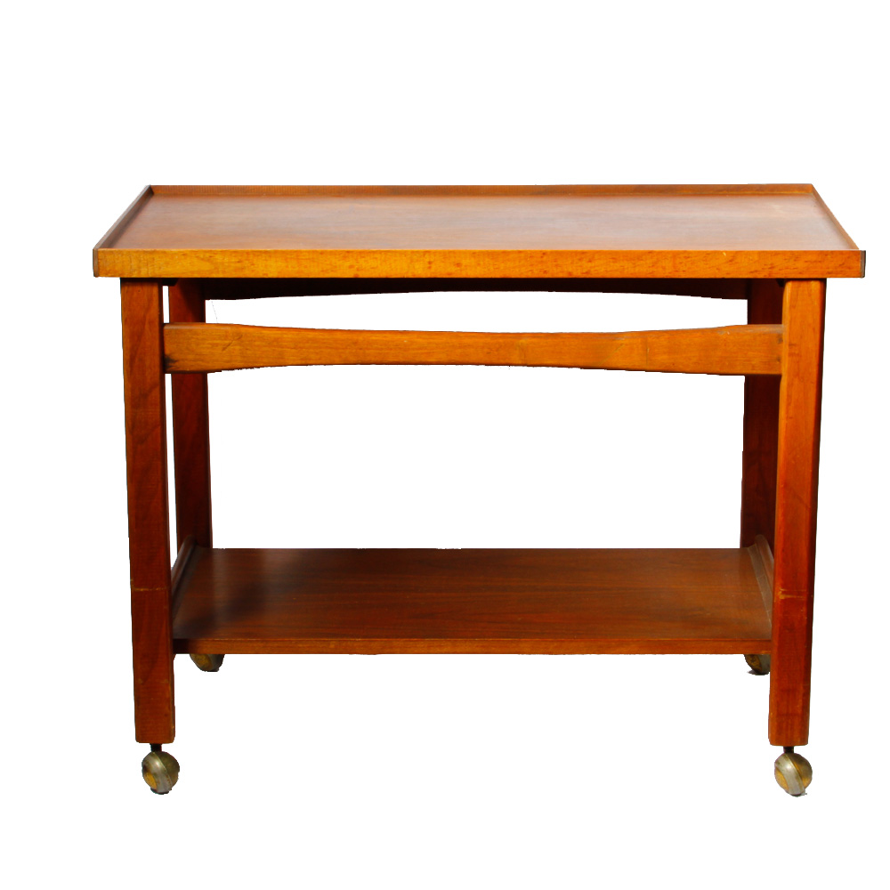 Vintage Mid Century Modern Rolling Tray Table