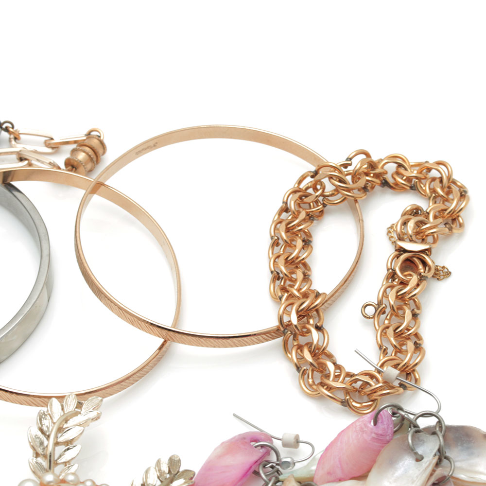 Colorful Assortment of Jewelry Featuring Sterling Silver, Shell, Rhinestones, and Imitation Millefiori