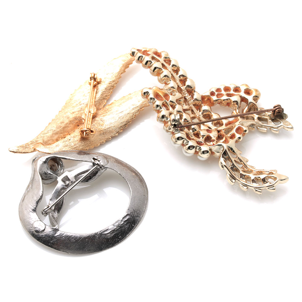 Colorful Assortment of Jewelry Featuring Sterling Silver, Shell, Rhinestones, and Imitation Millefiori