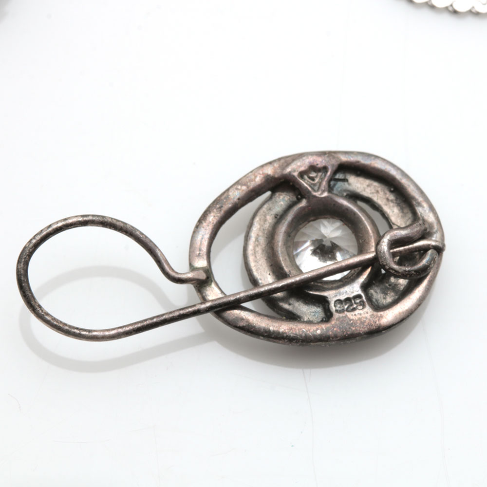 Colorful Assortment of Jewelry Featuring Sterling Silver, Shell, Rhinestones, and Imitation Millefiori