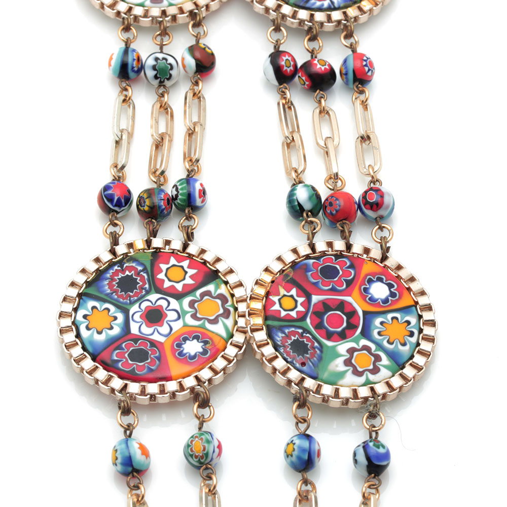Colorful Assortment of Jewelry Featuring Sterling Silver, Shell, Rhinestones, and Imitation Millefiori