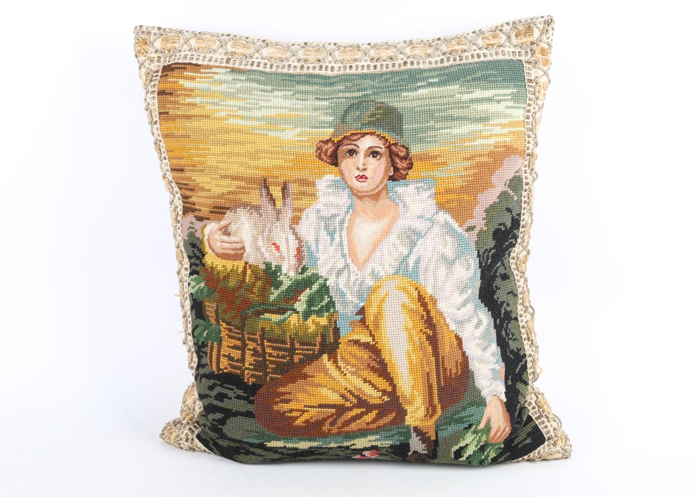 Portrait Needlepoint Pillows