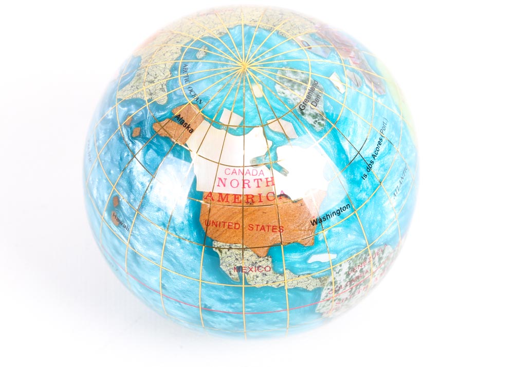Alexander Kalifano Gemstone Globe Paperweight