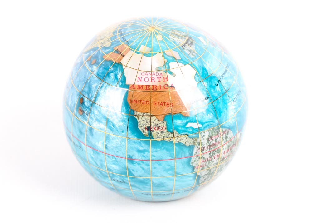 Alexander Kalifano Gemstone Globe Paperweight