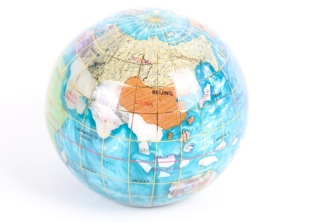 Alexander Kalifano Gemstone Globe Paperweight