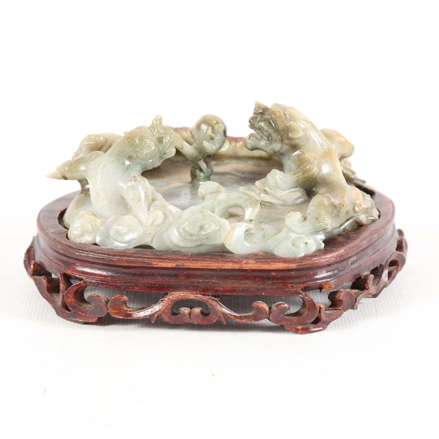 Chinese Chalcedony Dragon Sculpture