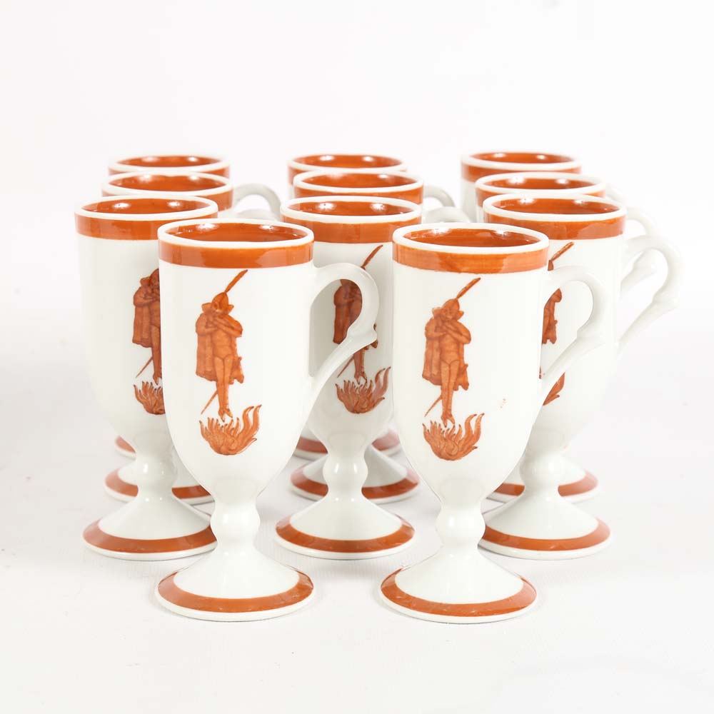 Loubat Cafe Brulot Flaming Diablo Cups and Saucers