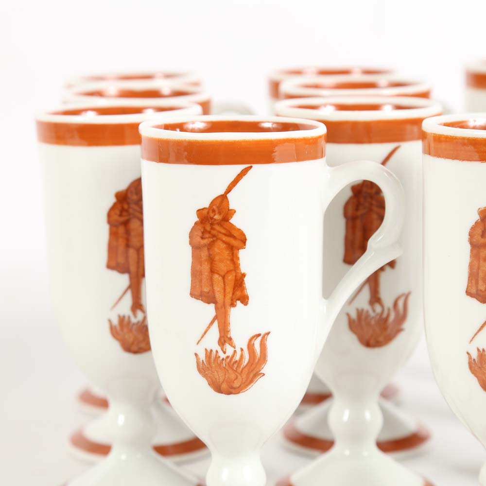 Loubat Cafe Brulot Flaming Diablo Cups and Saucers