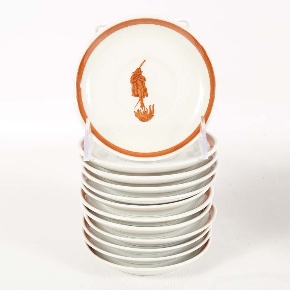 Loubat Cafe Brulot Flaming Diablo Cups and Saucers