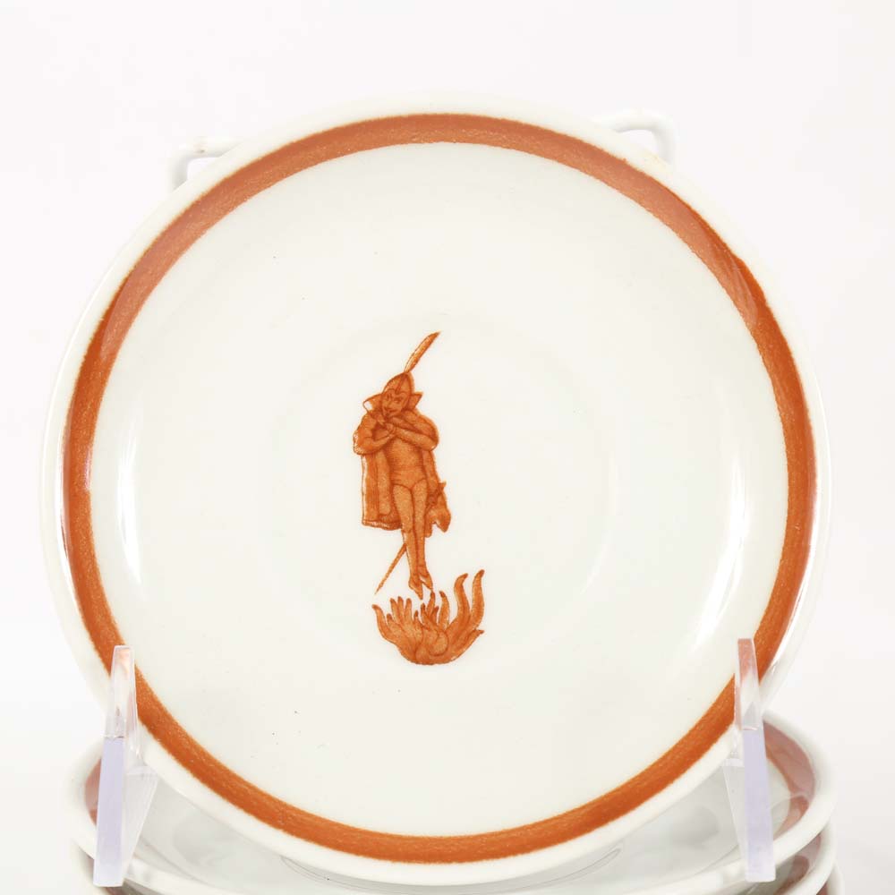 Loubat Cafe Brulot Flaming Diablo Cups and Saucers