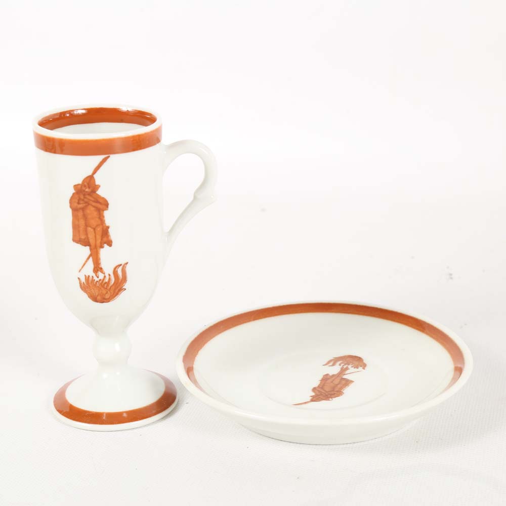 Loubat Cafe Brulot Flaming Diablo Cups and Saucers