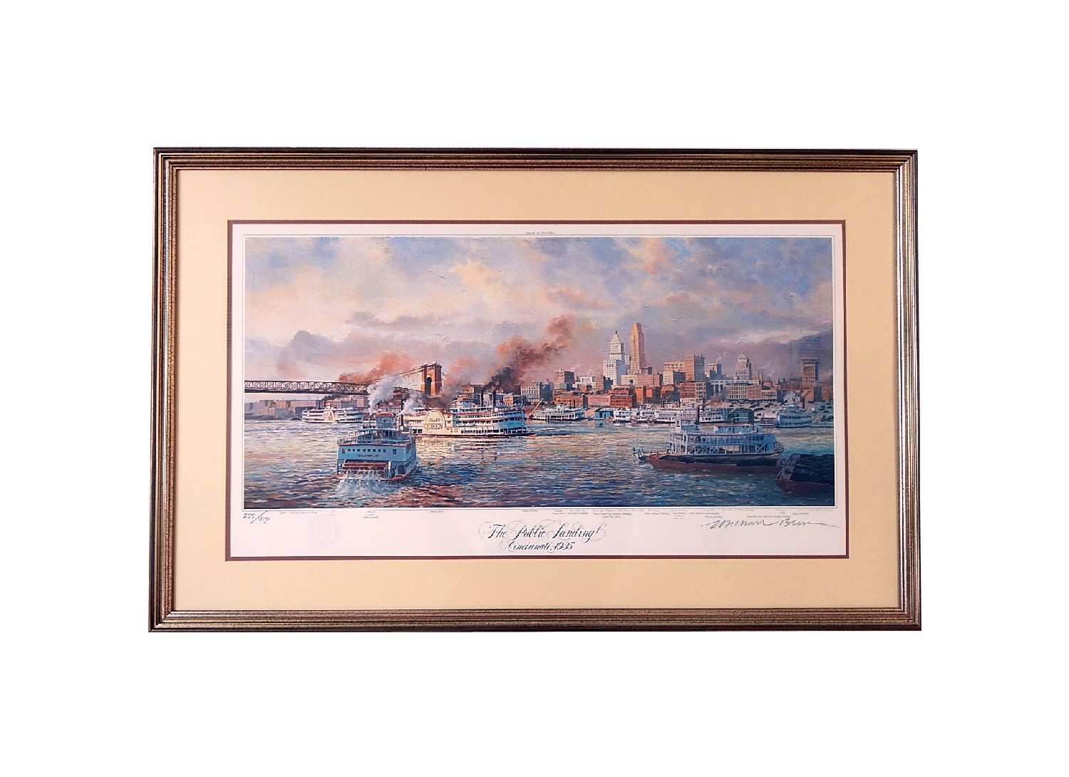 Michael Blaser Framed Print "The Public Landing Cincinnati 1935"
