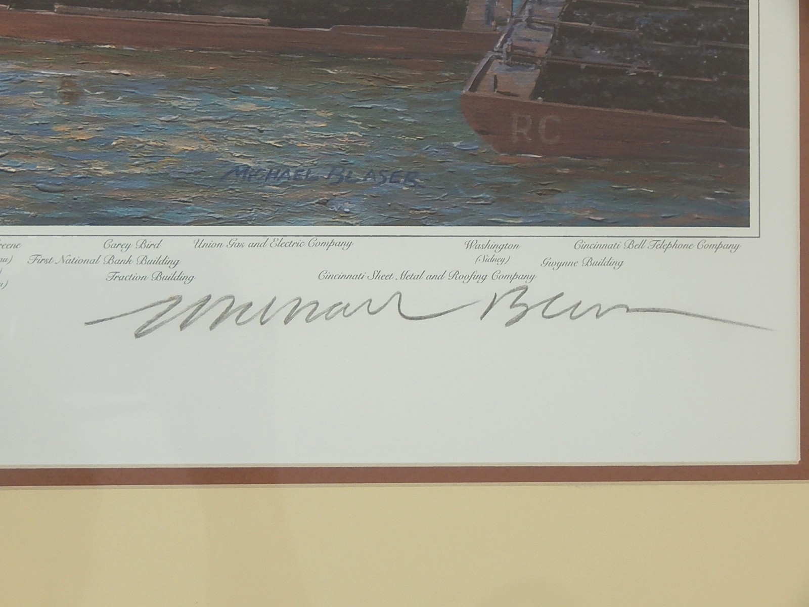 Michael Blaser Framed Print "The Public Landing Cincinnati 1935"