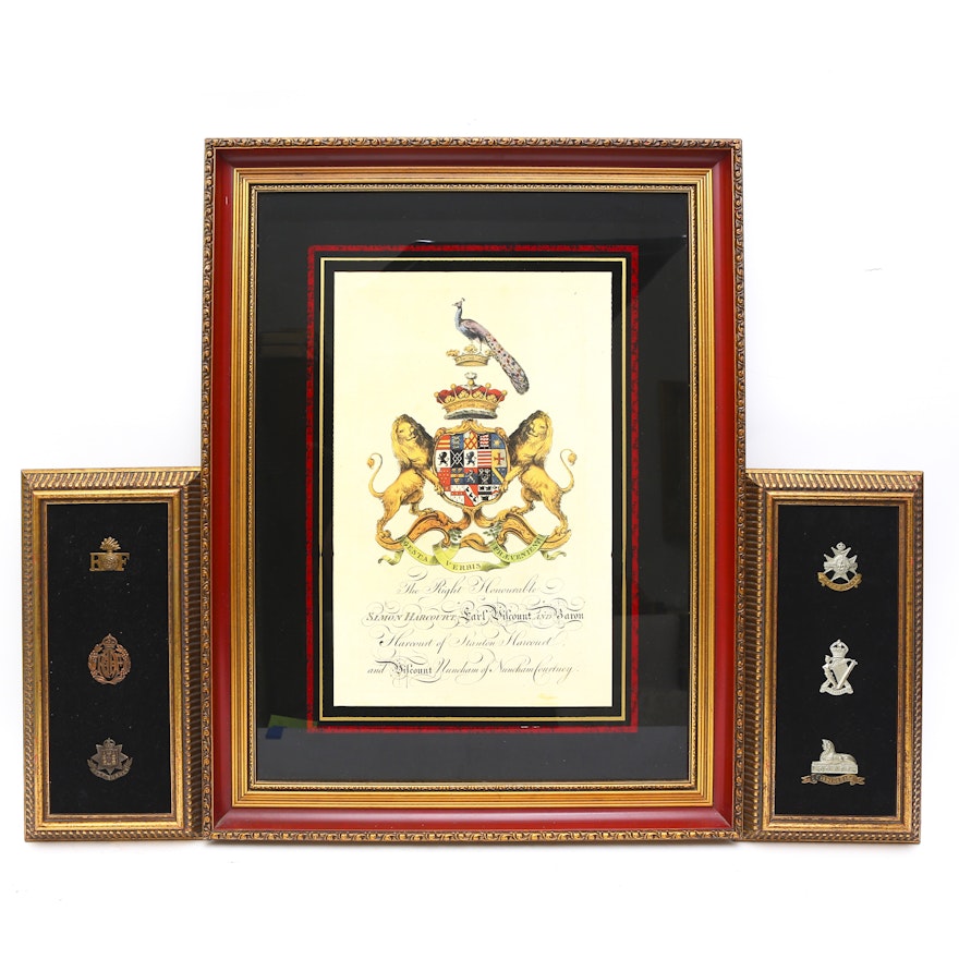 Print of British Military Insignia and Tags