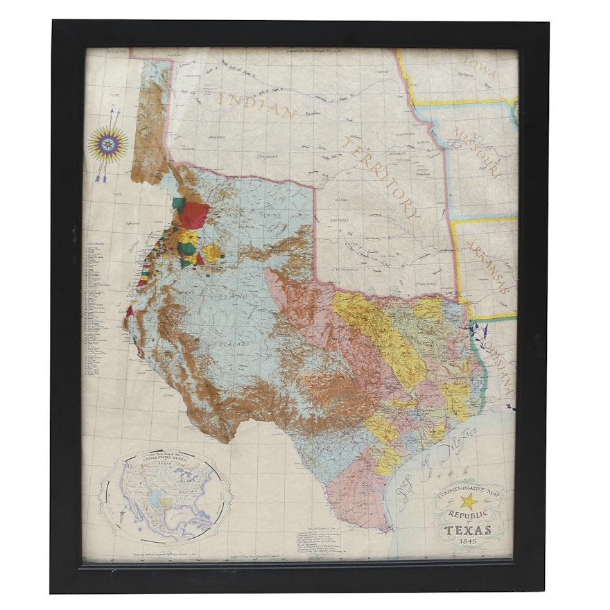 Vintage Texas Republic Map