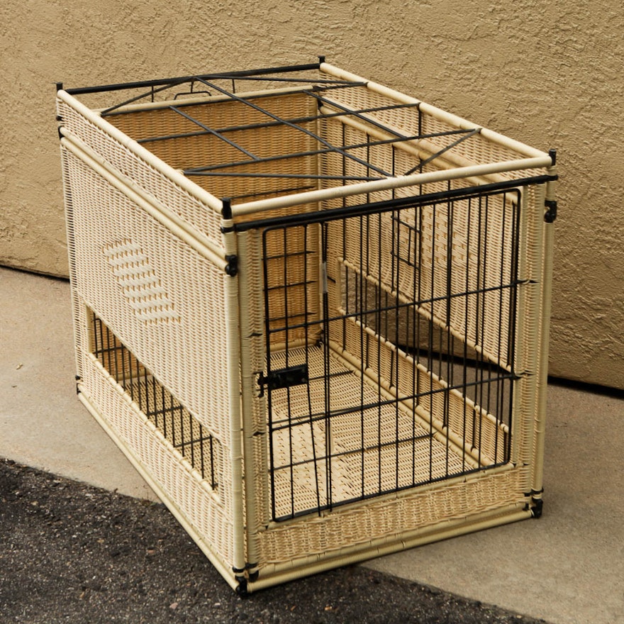 Large Faux Wicker Dog Crate