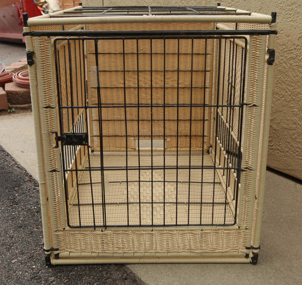 Large Faux Wicker Dog Crate