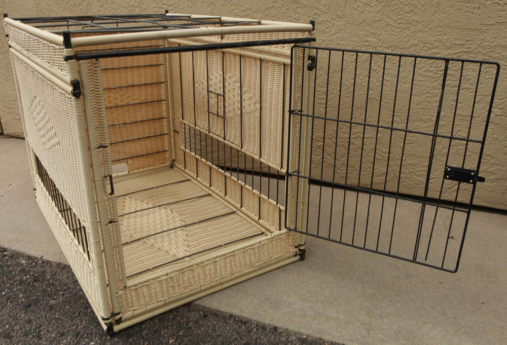 Large Faux Wicker Dog Crate