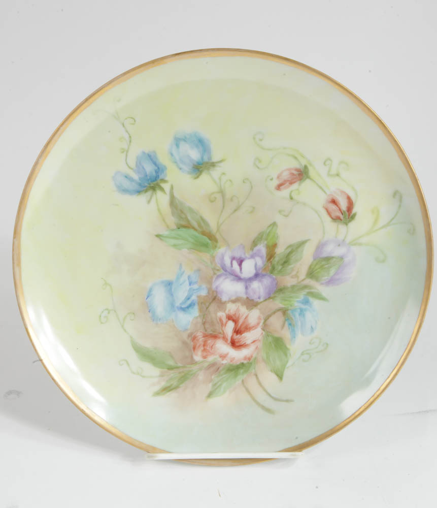 Two Hand-Painted Floral Plates