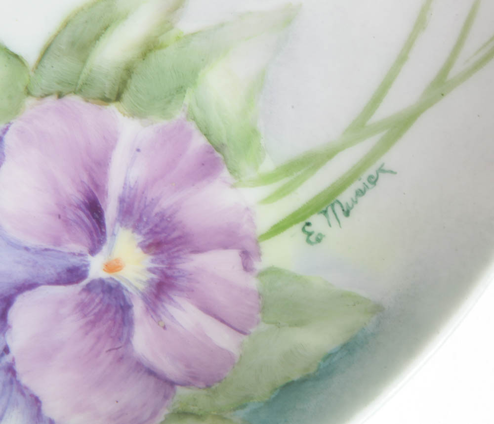 Two Hand-Painted Floral Plates