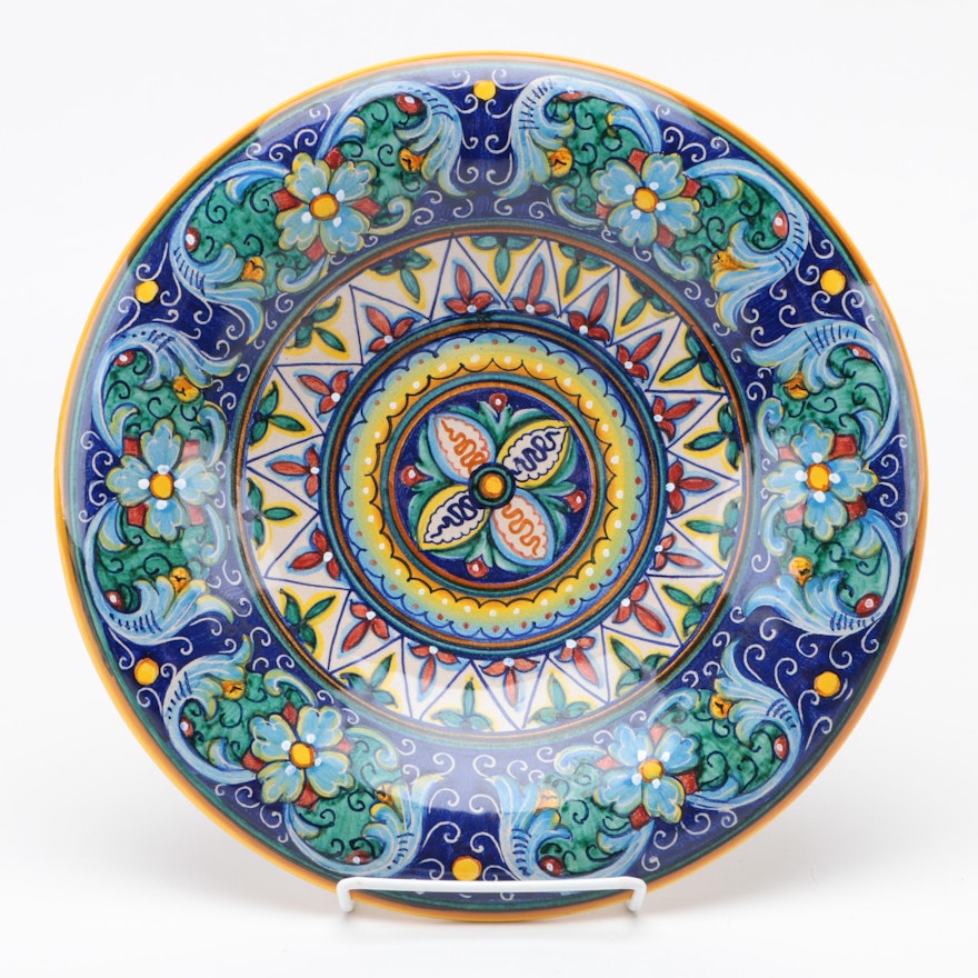 Hand-Painted Deruta Decorative Ceramic Plate