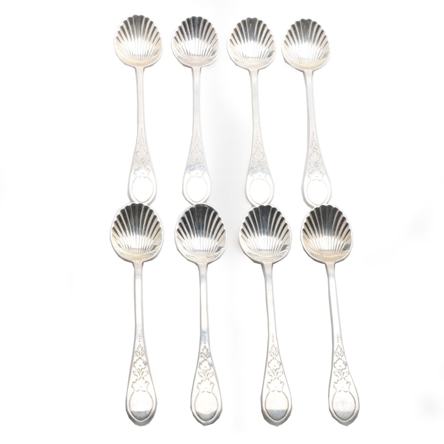 Eight Gorham "Revere" Sterling Silver Shell Demitasse Spoons
