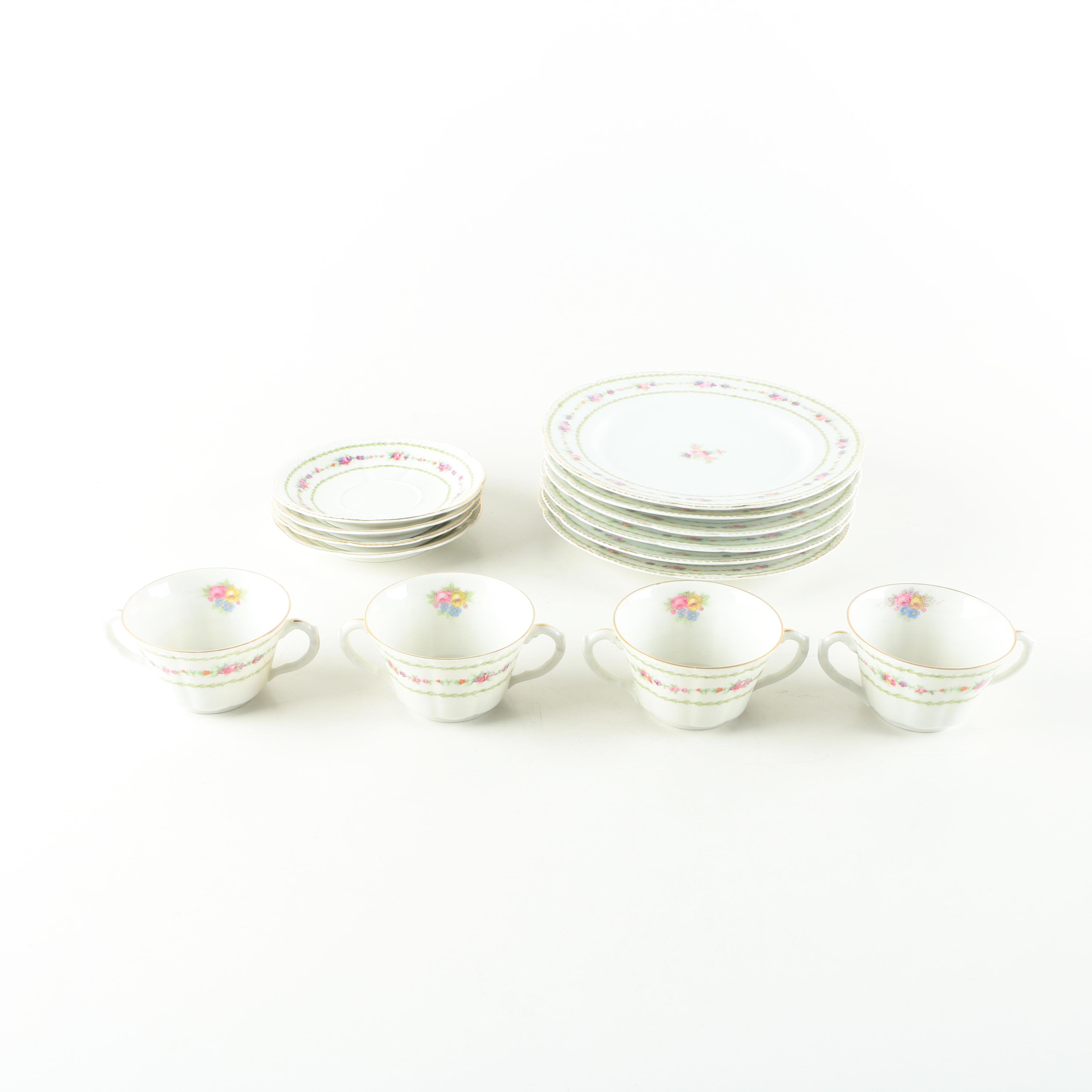 Antique Bassett Limoges Porcelain Cream Soup Bowls