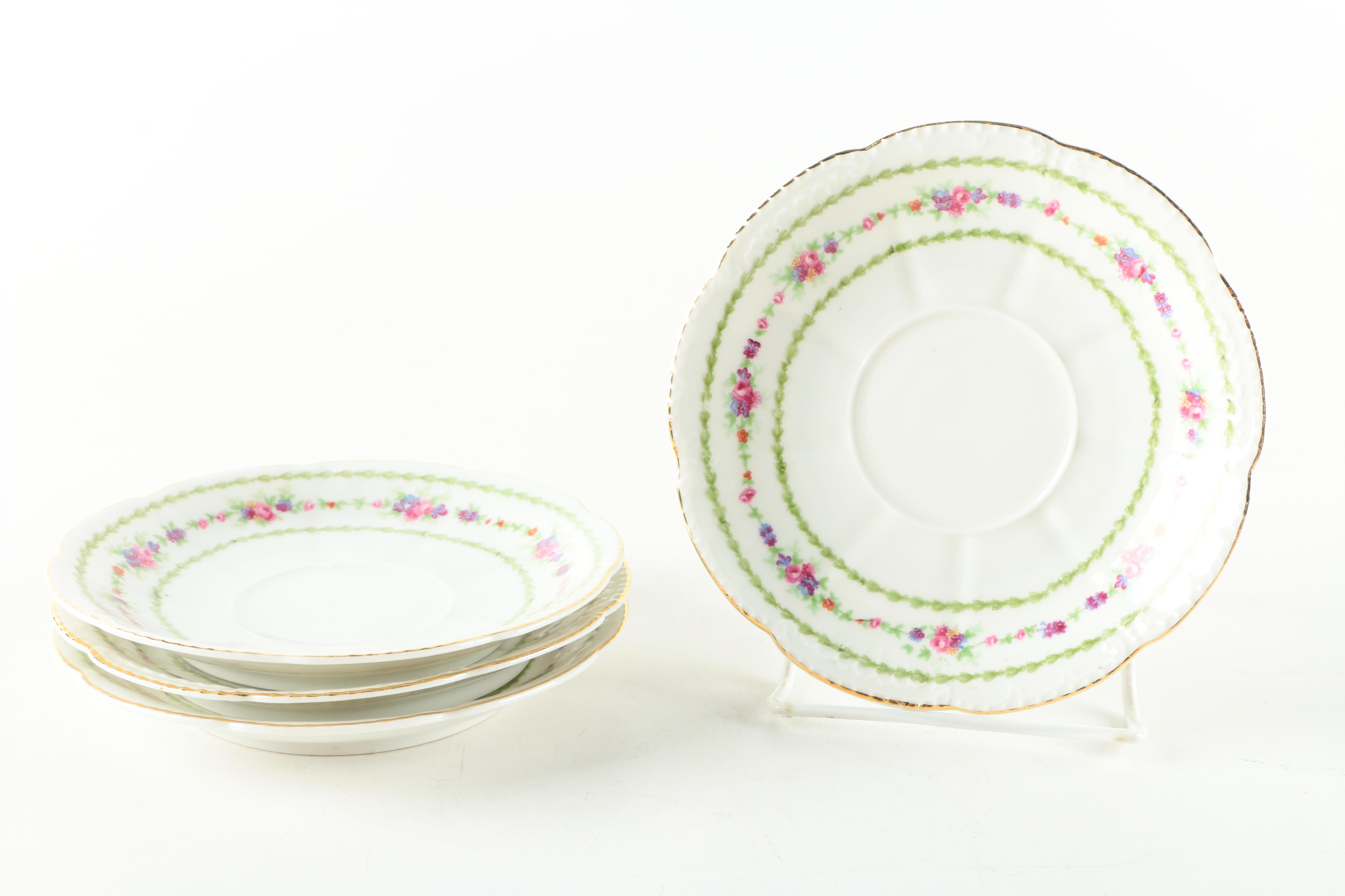 Antique Bassett Limoges Porcelain Cream Soup Bowls