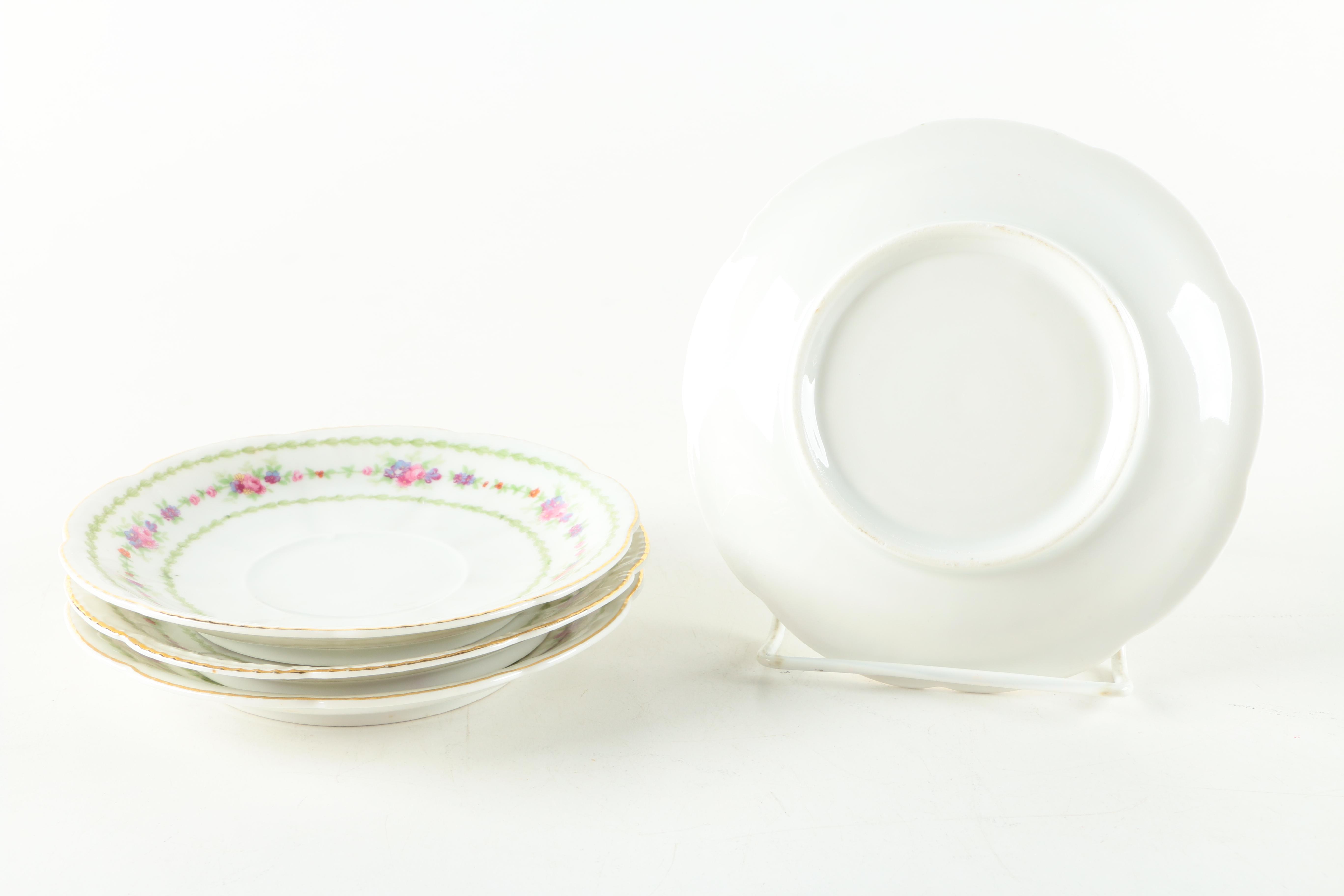 Antique Bassett Limoges Porcelain Cream Soup Bowls