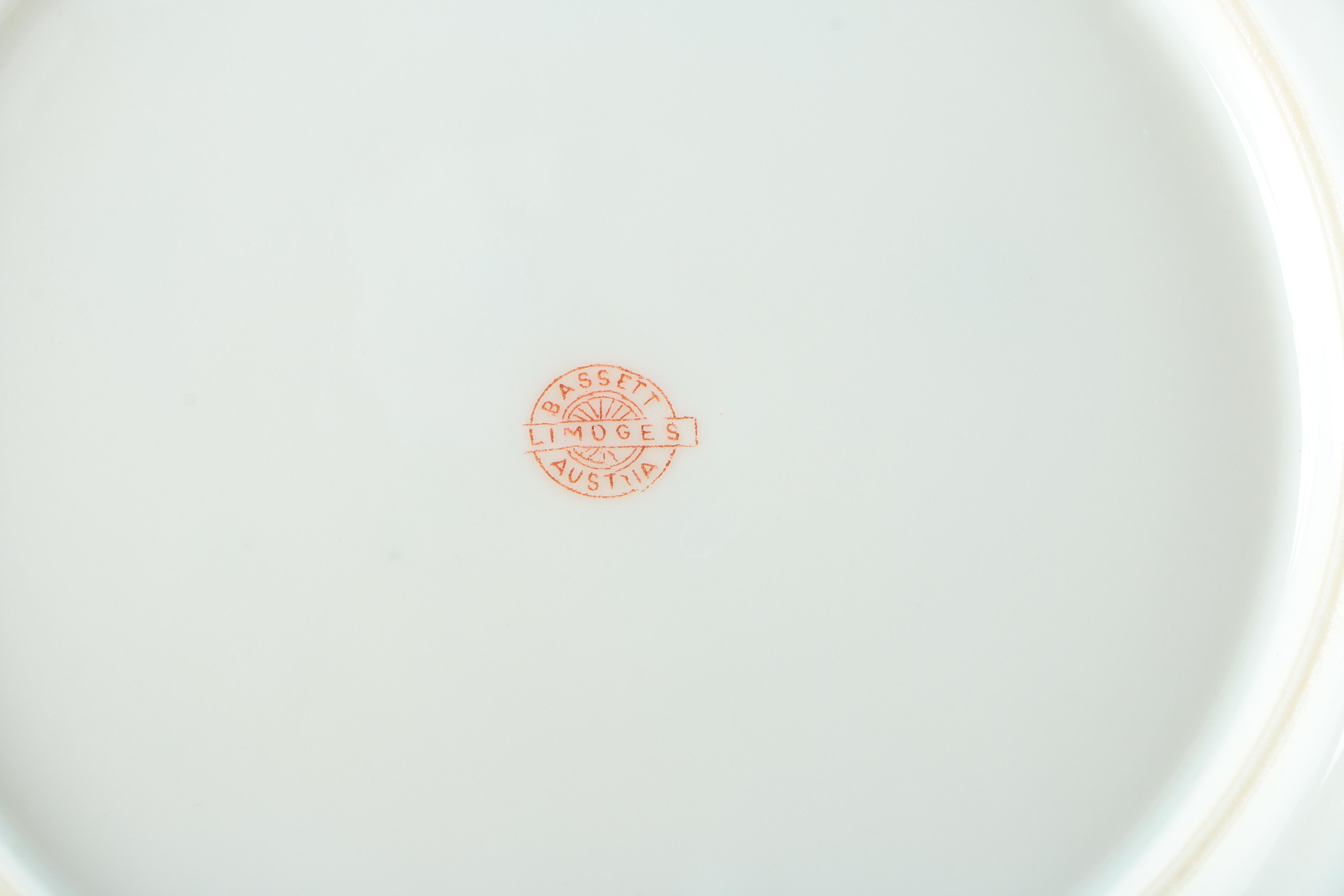 Antique Bassett Limoges Porcelain Cream Soup Bowls