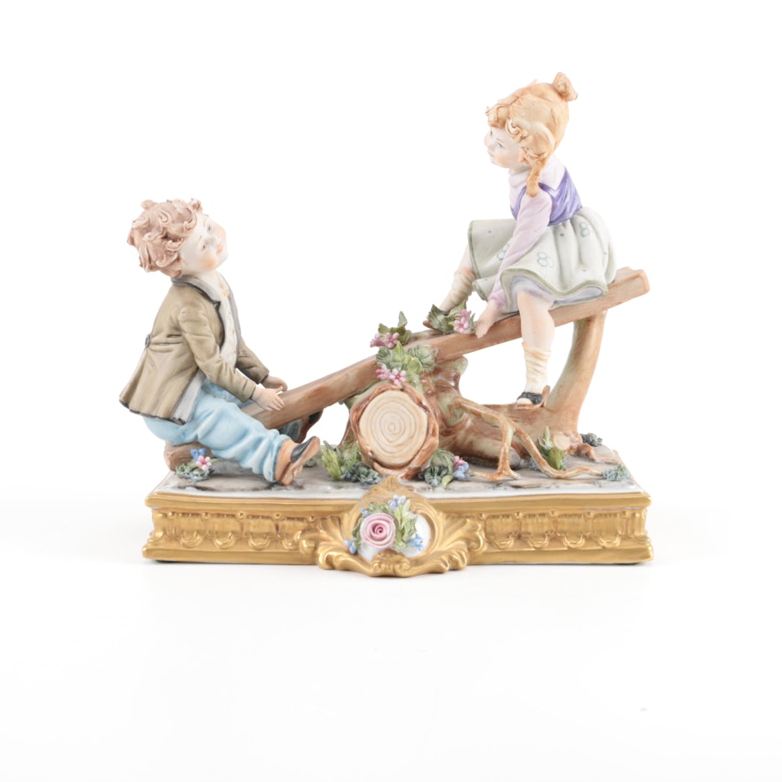 Viertasca Capodimonte Seesaw Porcelain Figurine