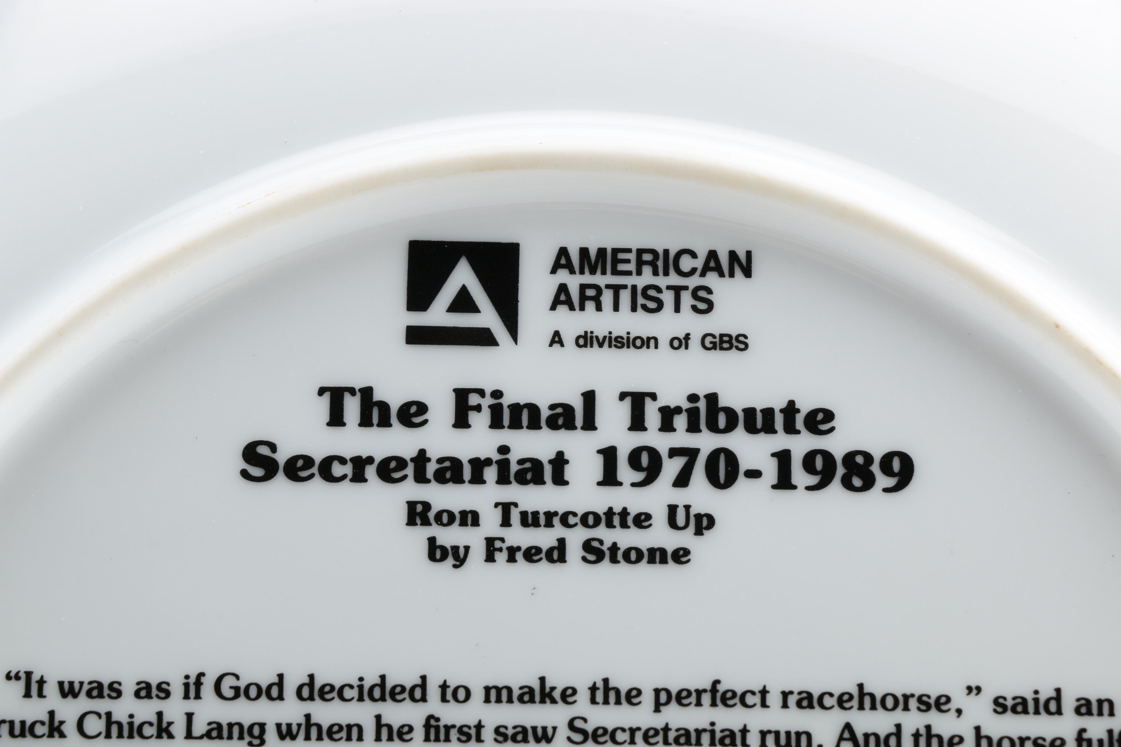 Limited Edition Fred Stone "Final Tribute" Plate of Secretariat