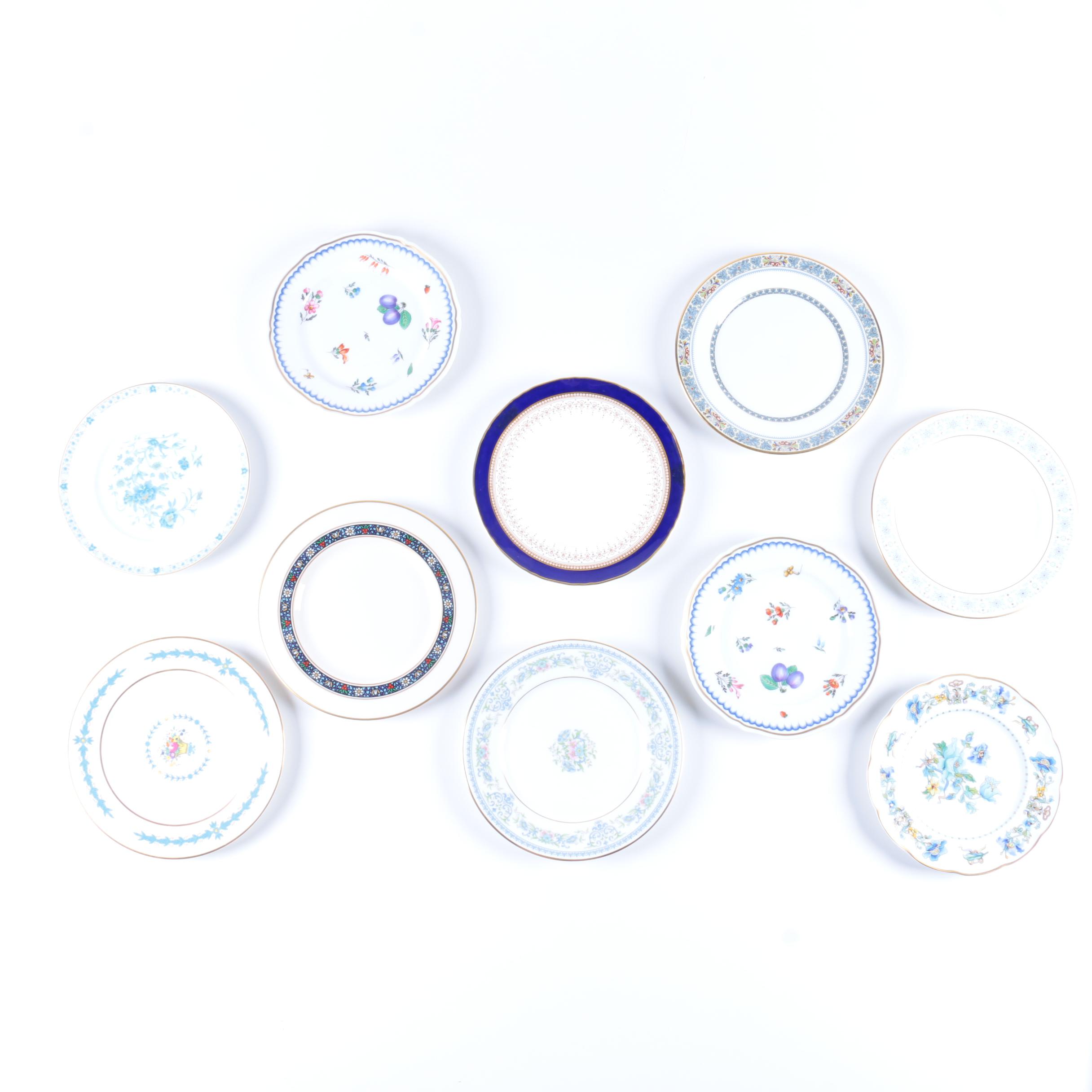 Assorted Gilt Rim Ceramic Plates featuring Ginori and Limoges