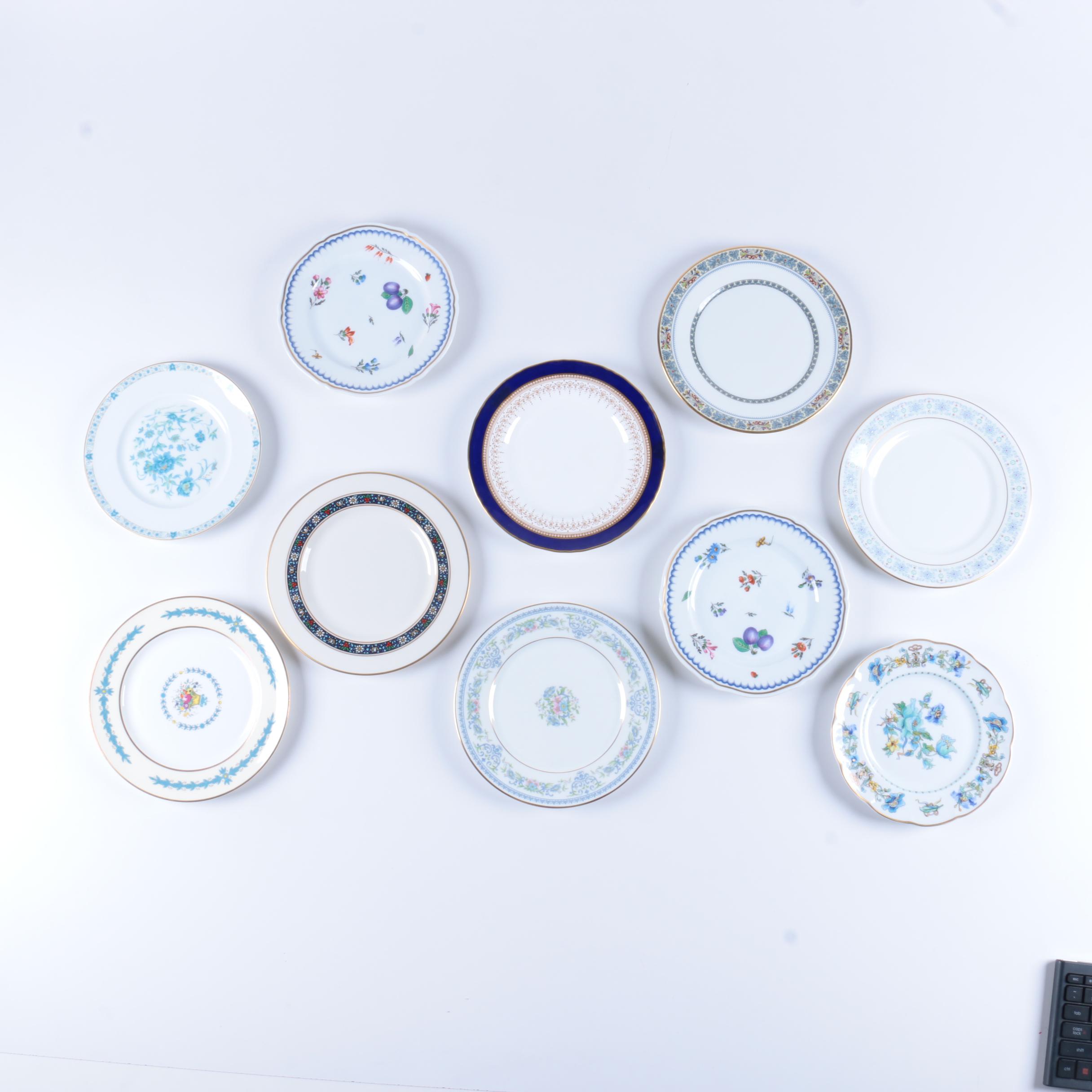 Assorted Gilt Rim Ceramic Plates featuring Ginori and Limoges