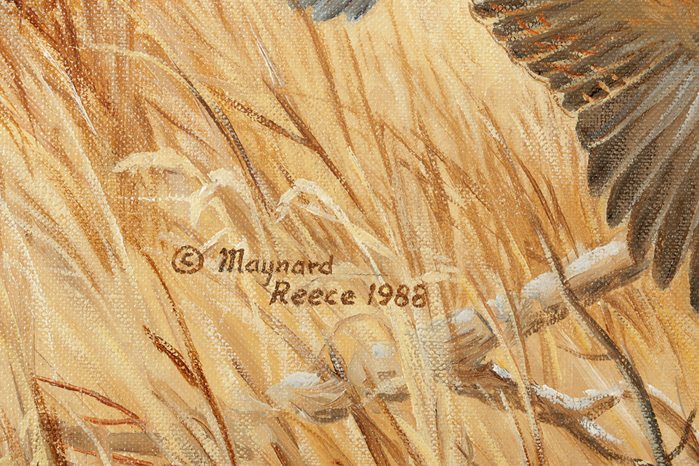Maynard Reece Oil Painting on Canvas "Bobwhite Quail"