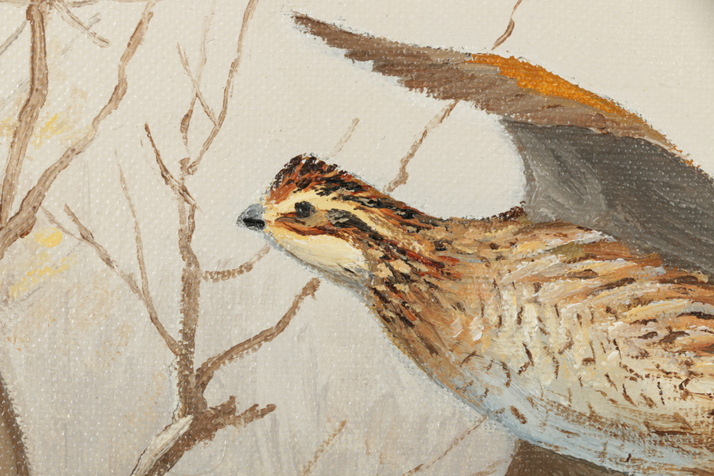 Maynard Reece Oil Painting on Canvas "Bobwhite Quail"