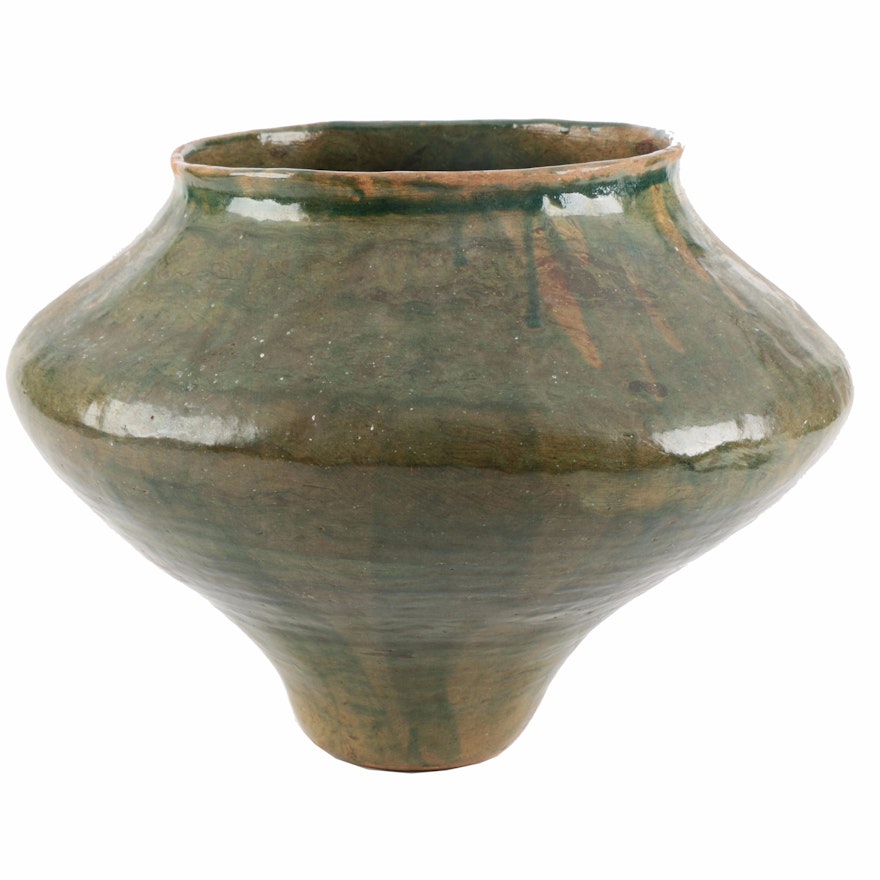 Coiled Stoneware Urn Vase