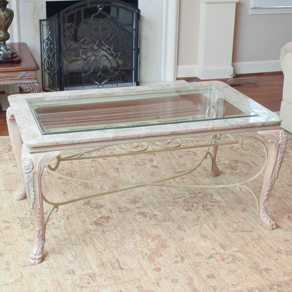 Wood and Glass Coffee Table