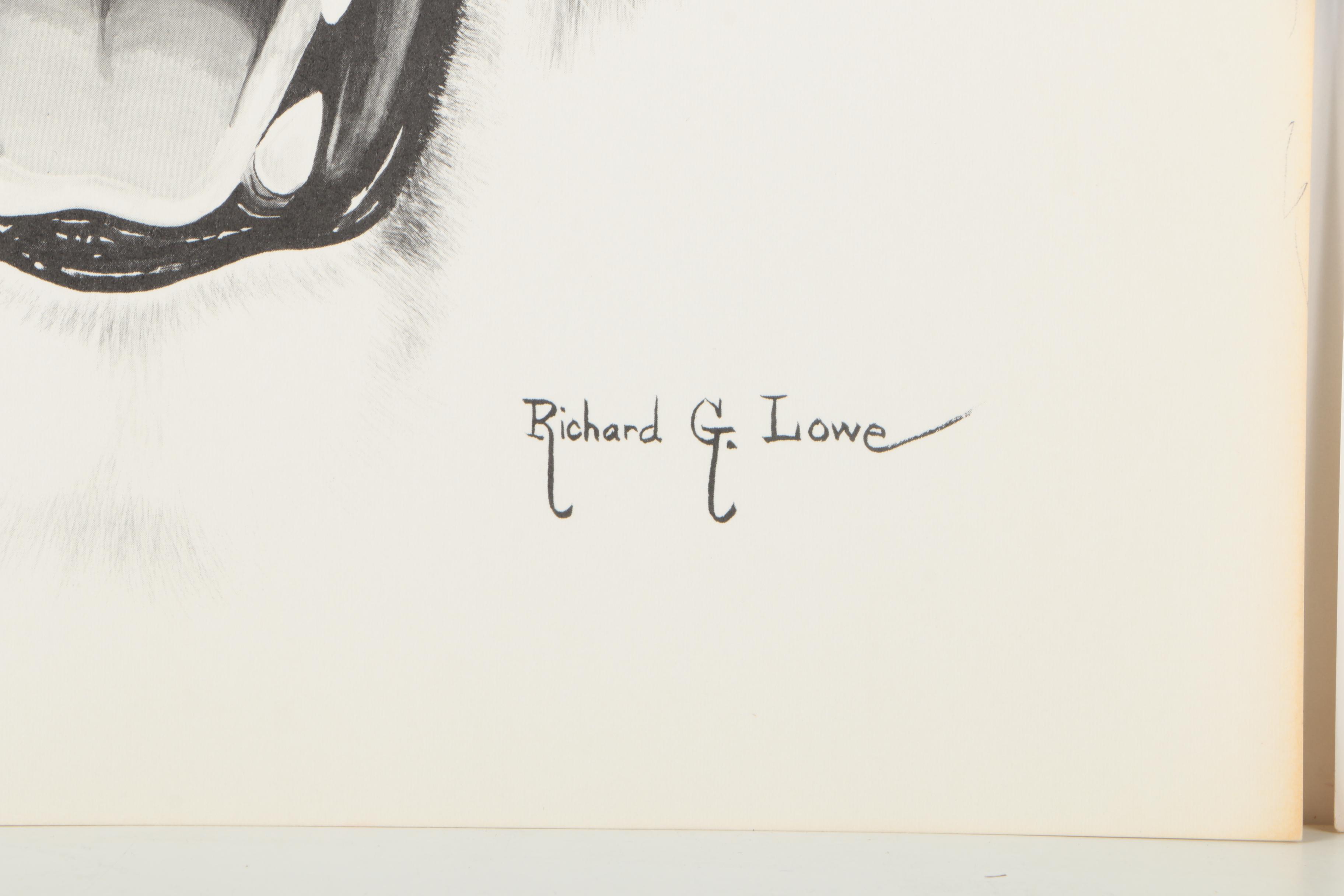 Offset Lithographs After Richard G Lowe's Drawings of Animals