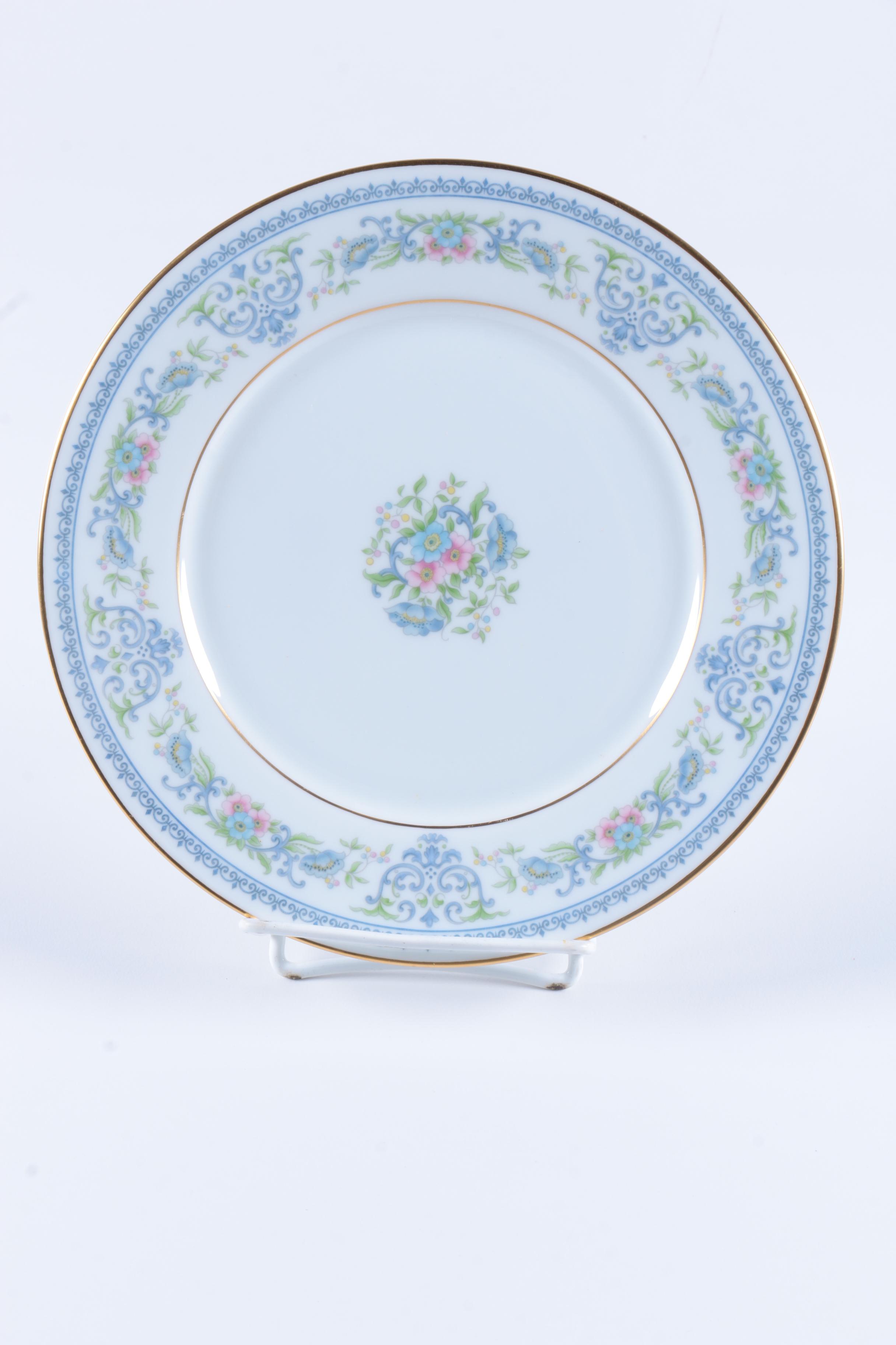 Assorted Gilt Rim Ceramic Plates featuring Ginori and Limoges