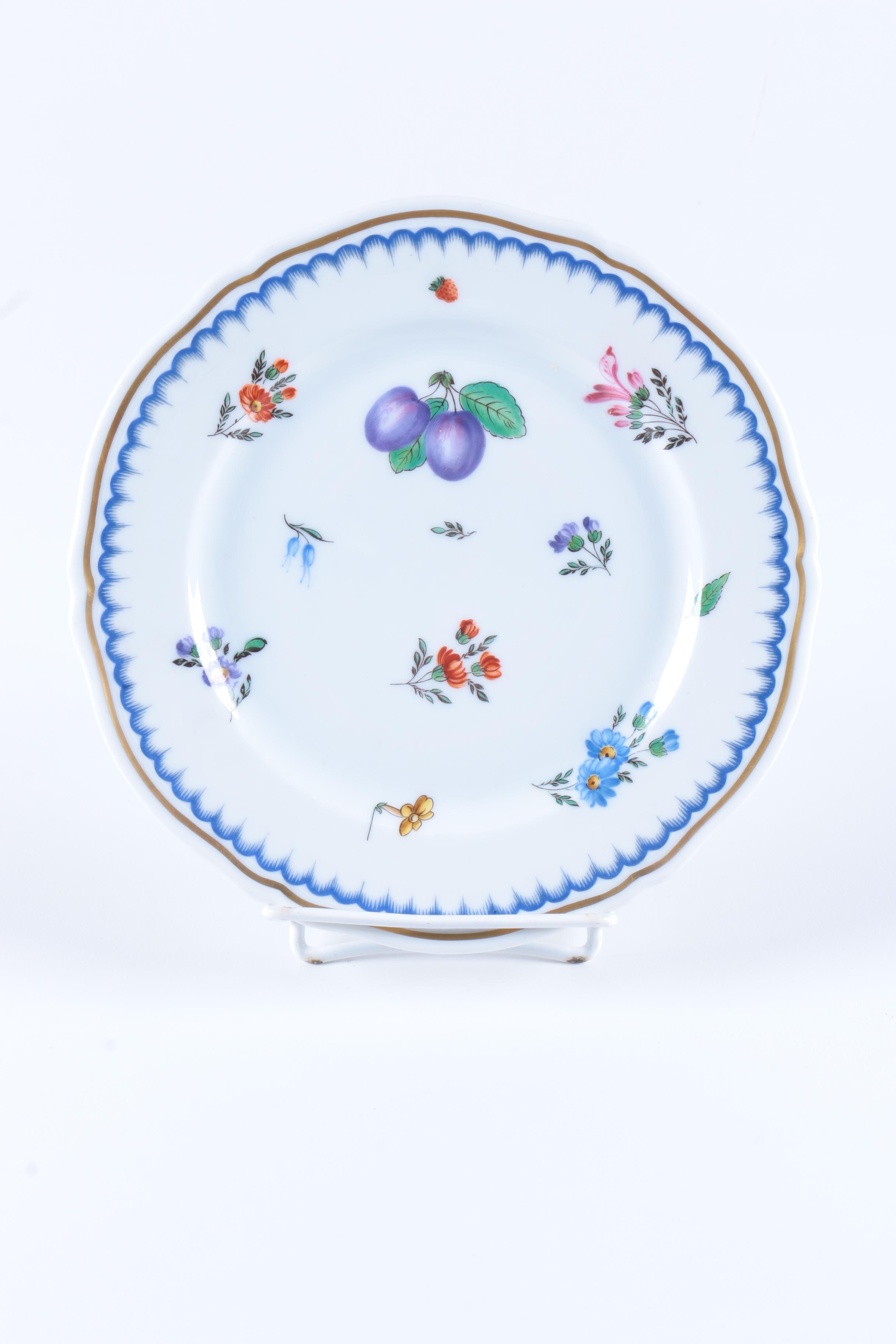 Assorted Gilt Rim Ceramic Plates featuring Ginori and Limoges
