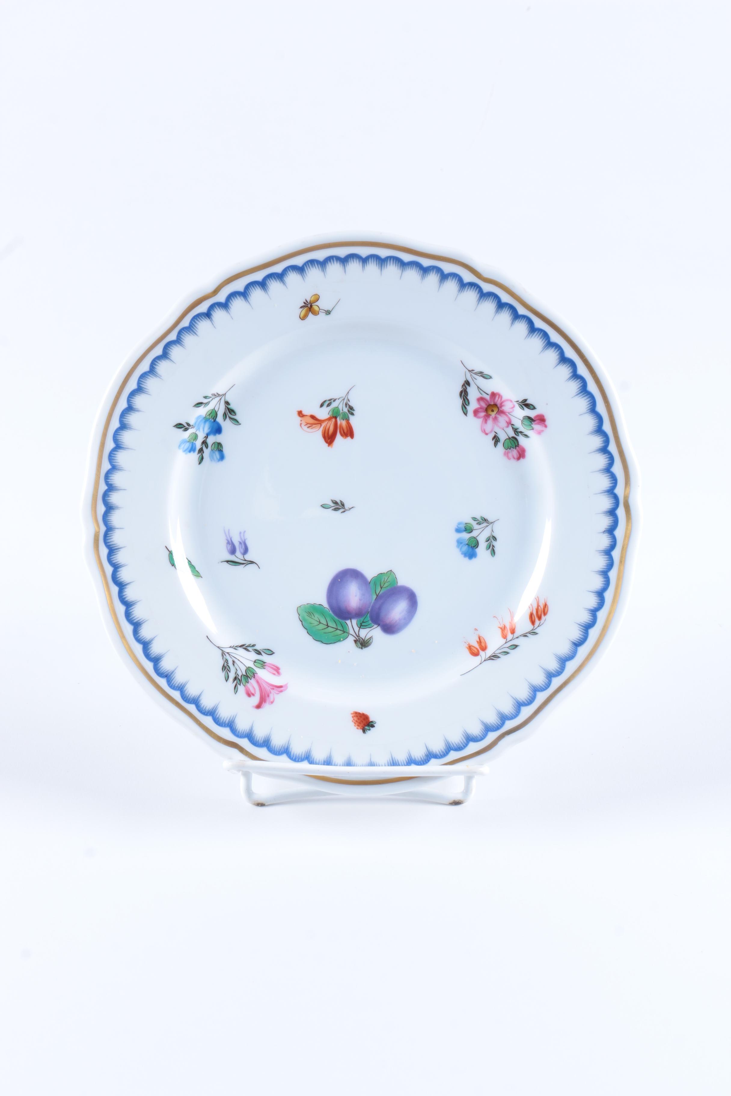 Assorted Gilt Rim Ceramic Plates featuring Ginori and Limoges