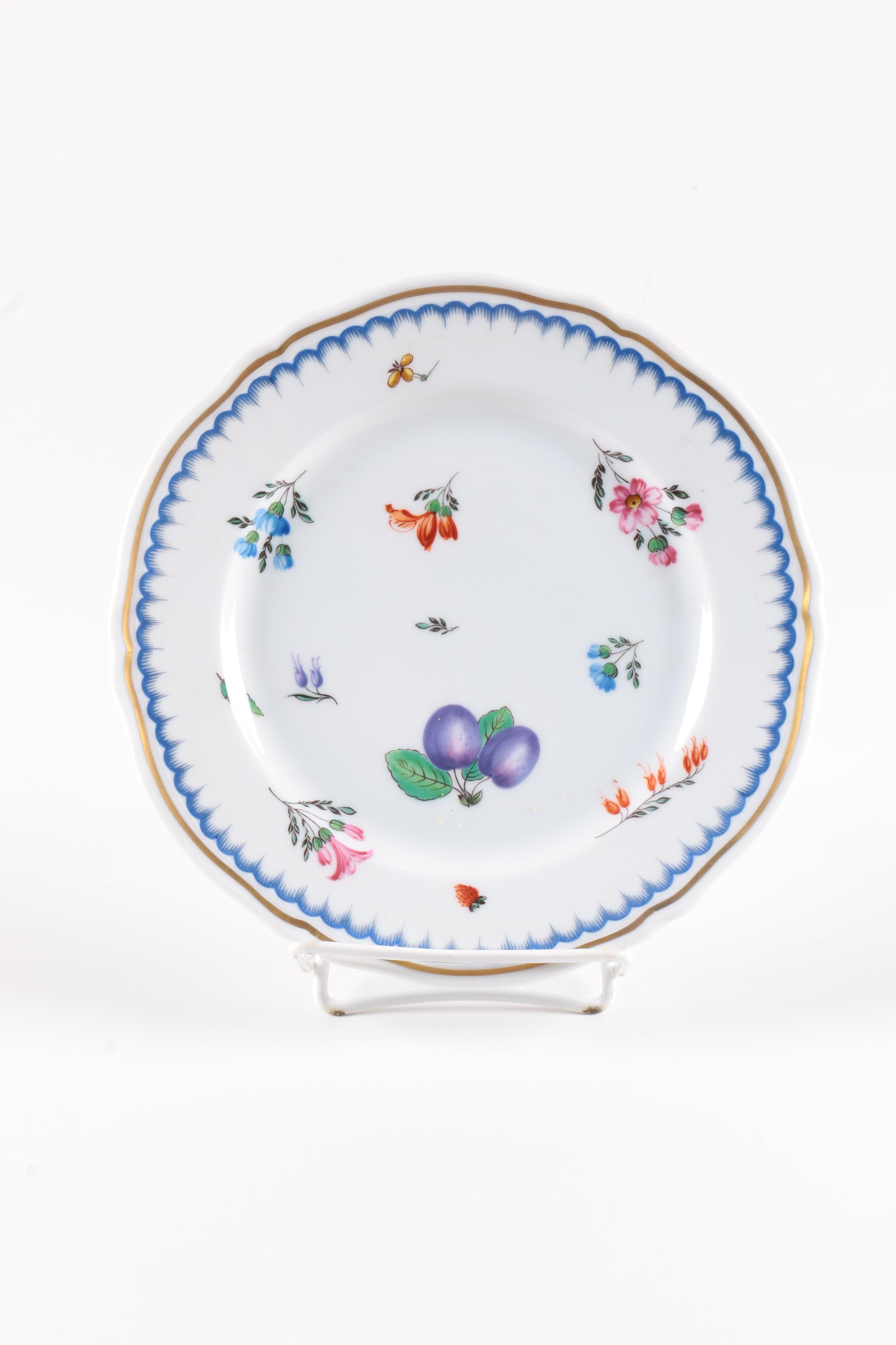 Assorted Gilt Rim Ceramic Plates featuring Ginori and Limoges