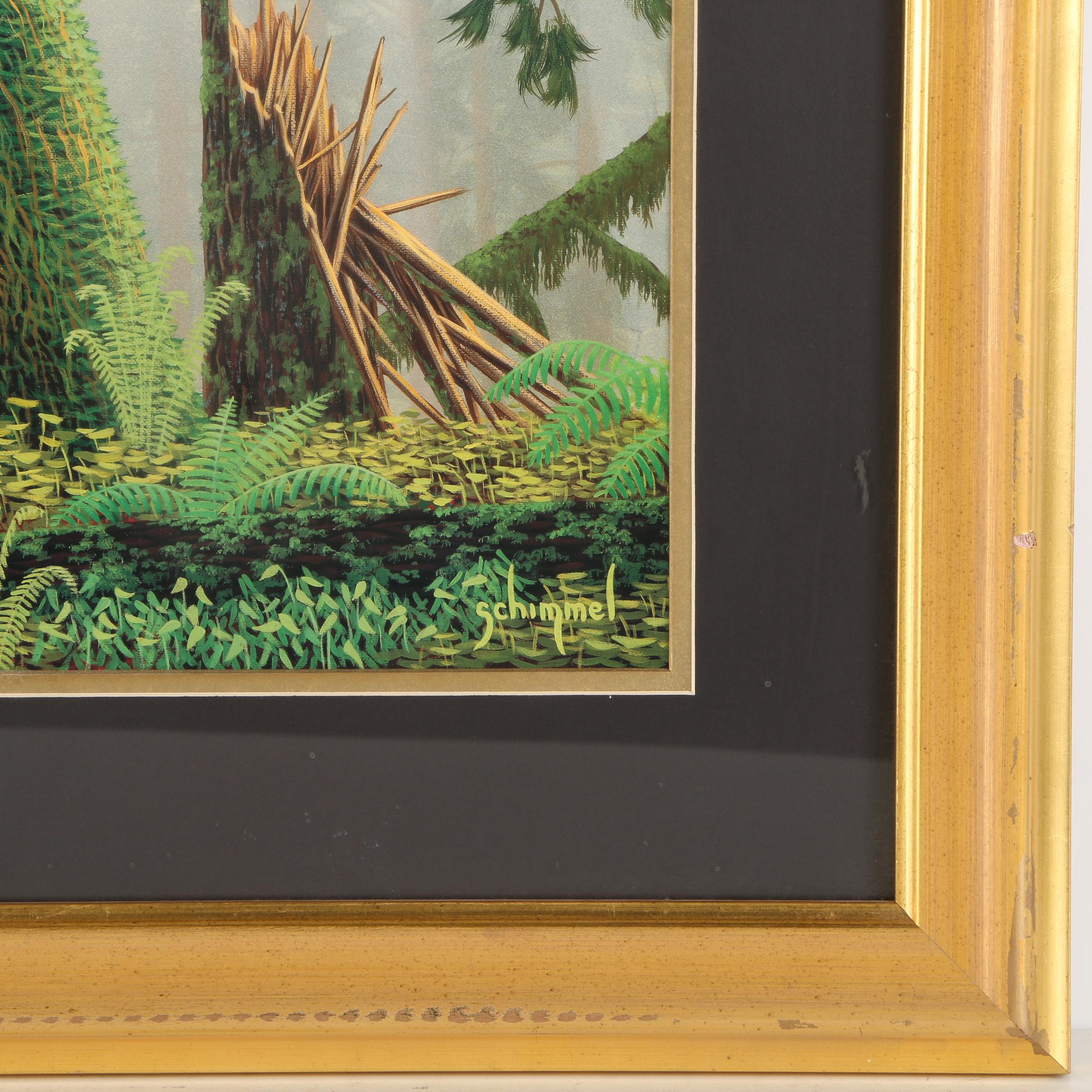 Offset Lithograph Print After Schim Schimmel's "The Heart of the Forest"