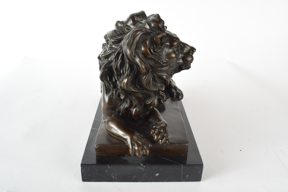 Barye Bronze Lion Bookends