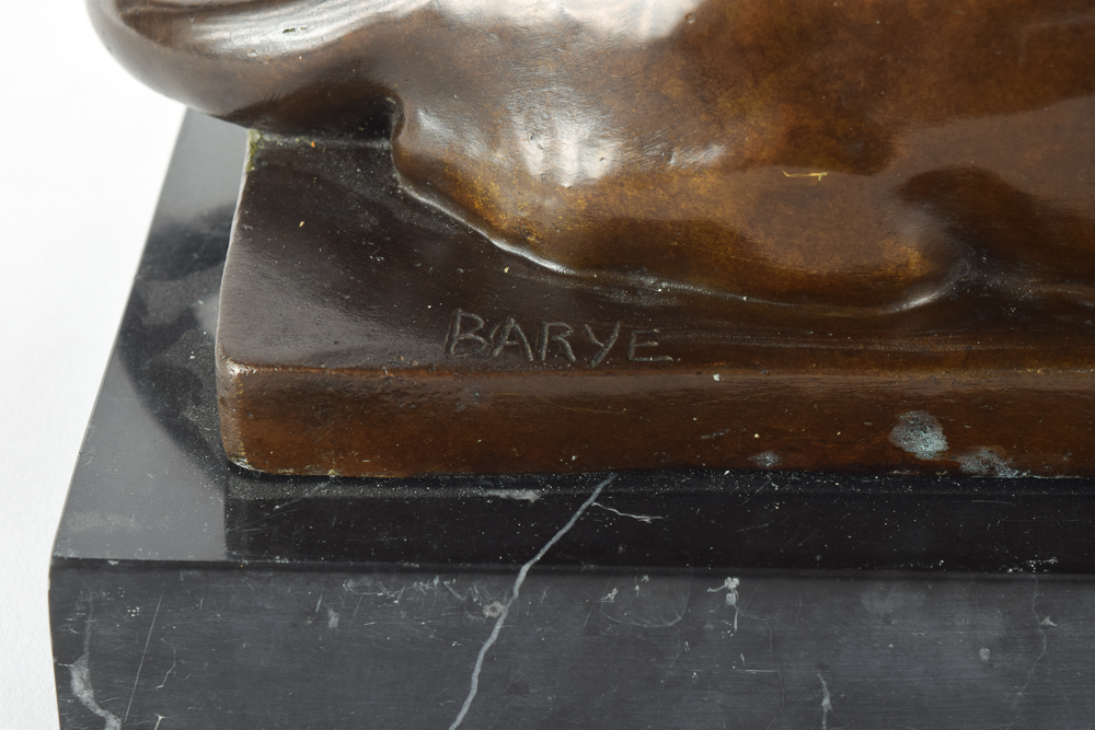 Barye Bronze Lion Bookends